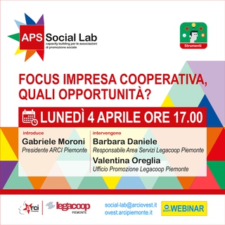 "Focus impresa cooperativa, quali opportunità?" - webinar APS Social Lab