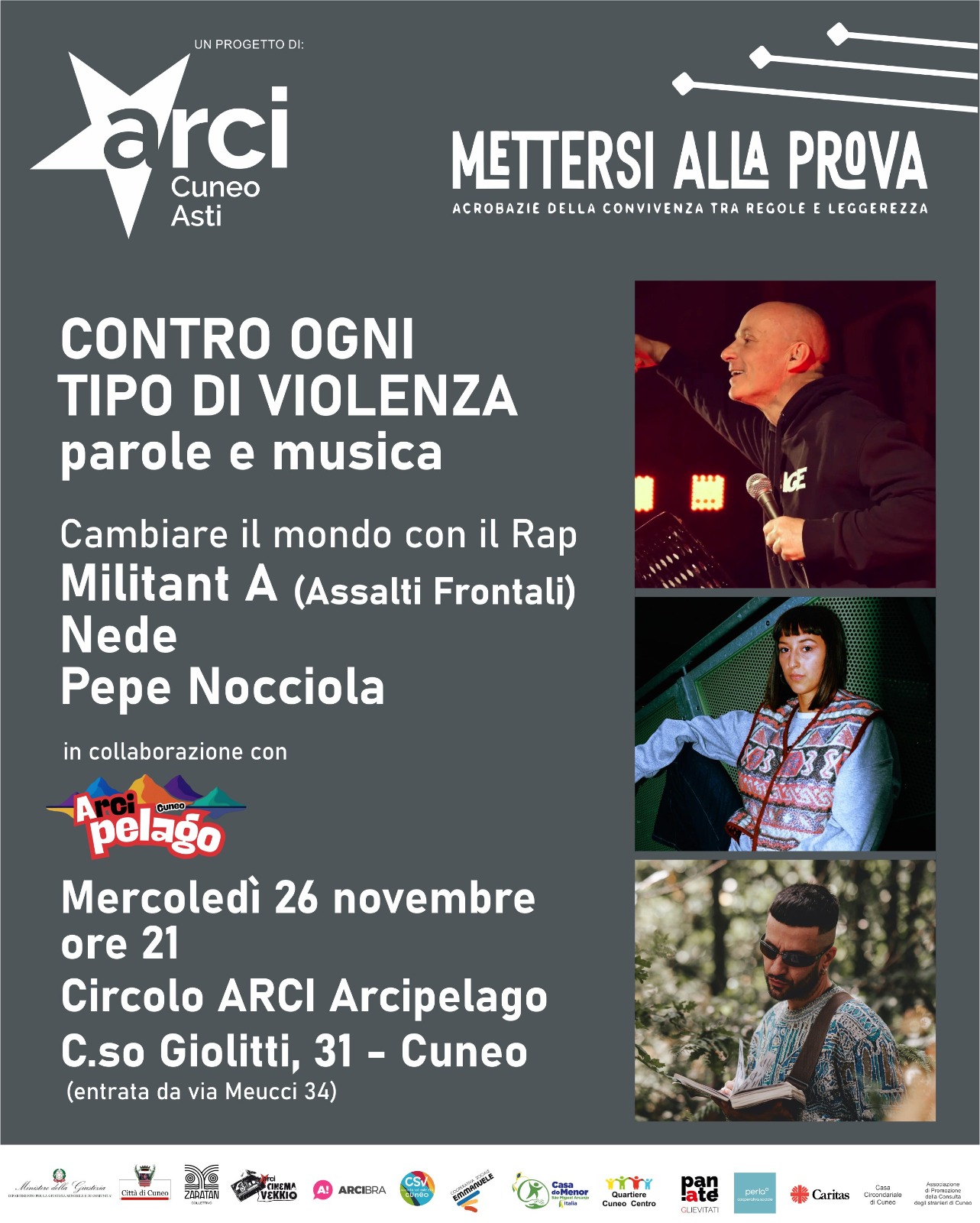 CONTRO OGNI TIPO DI VIOLENZA - Circolo ARCI Arcipelago Cuneo - Progetto "Mettersi alla Prova"