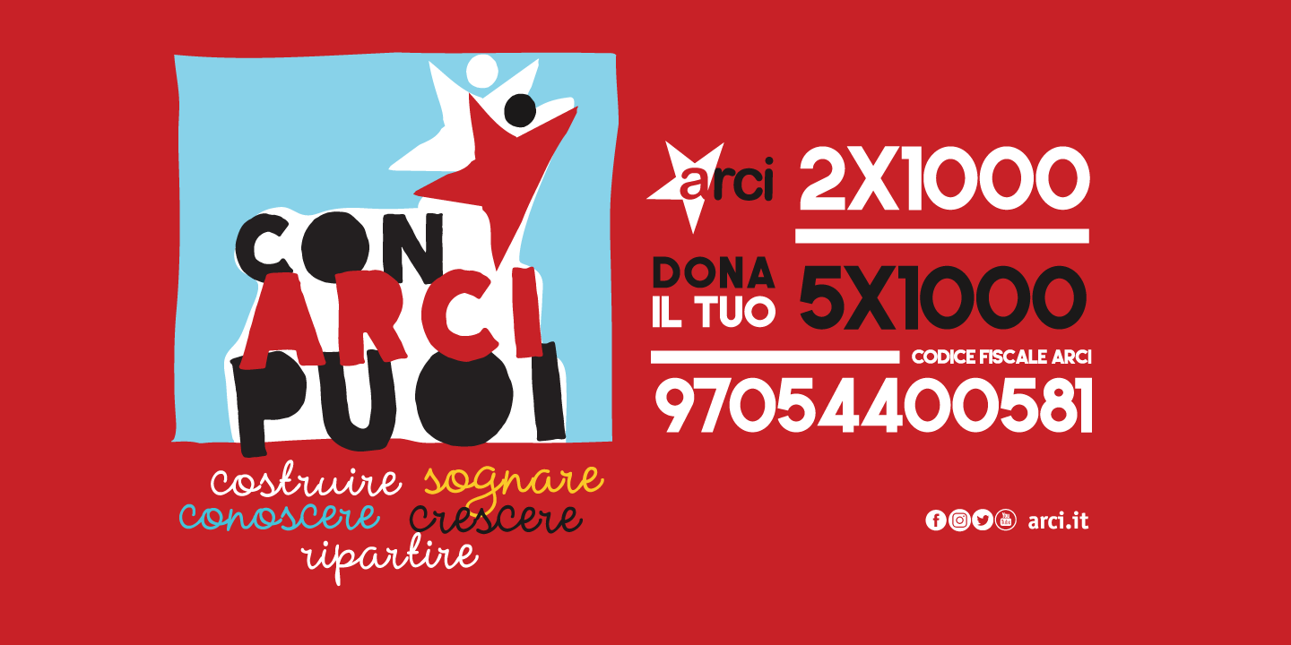 'Con Arci Puoi': al via la campagna del 5x1000 e 2x1000 per sostenere i circoli Arci