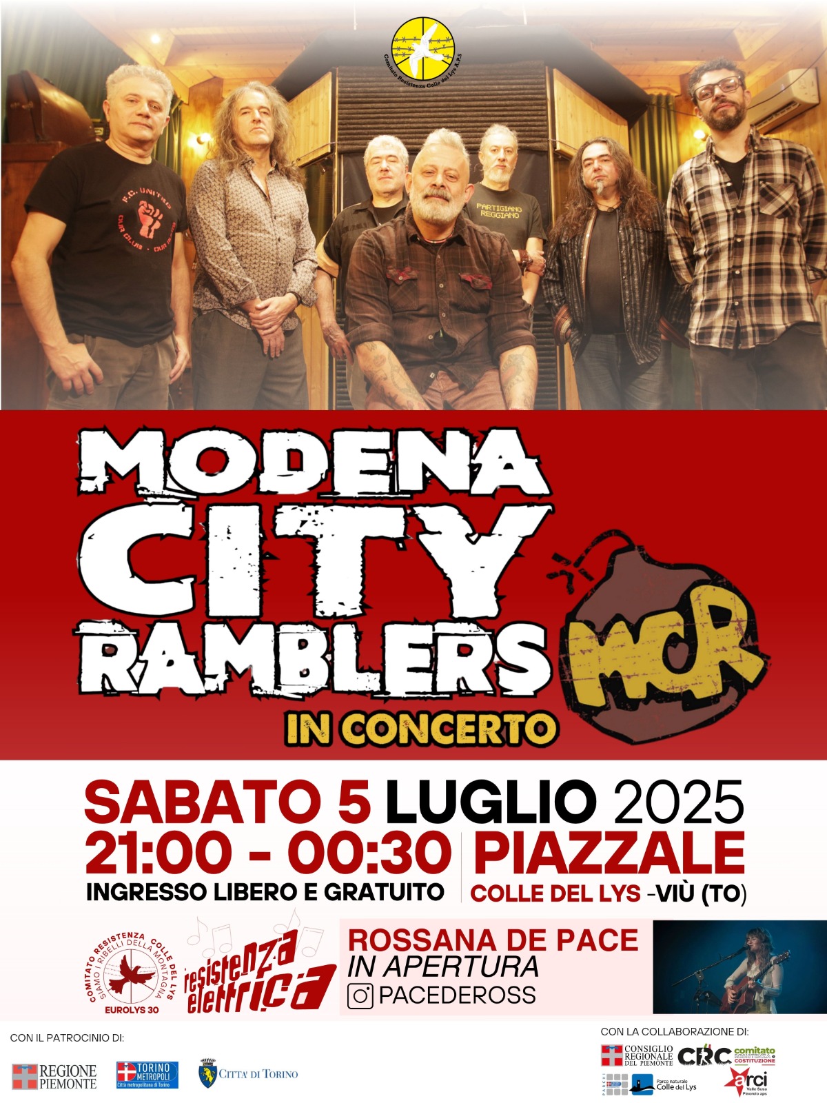 Modena City Ramblers in concerto al Colle del Lys! 