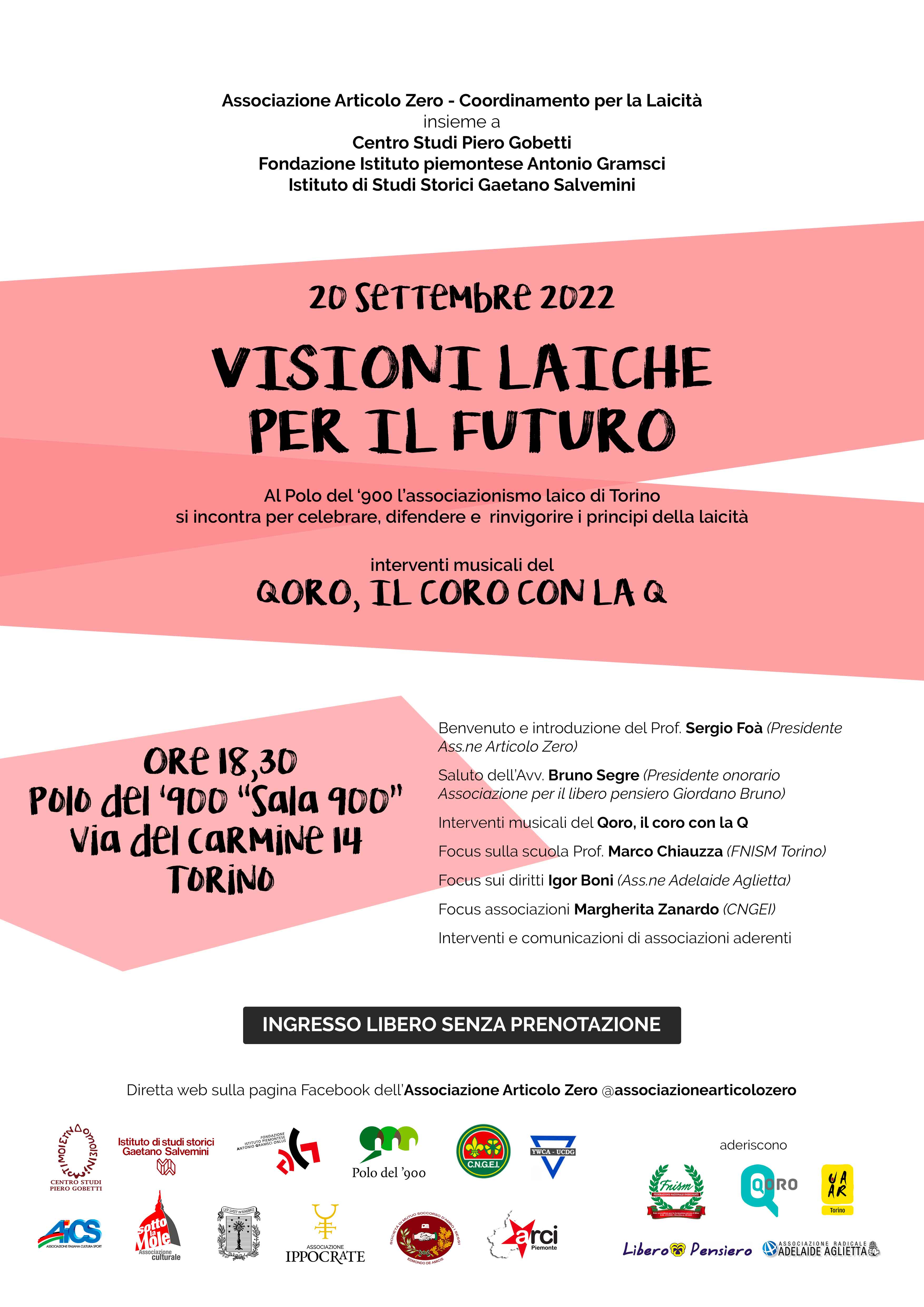 20 settembre 2022: Visioni laiche per il futuro