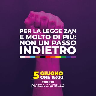 ARCI Piemonte aderisce alla mobilitazione per la Legge Zan - Torino, 5 giugno 2021