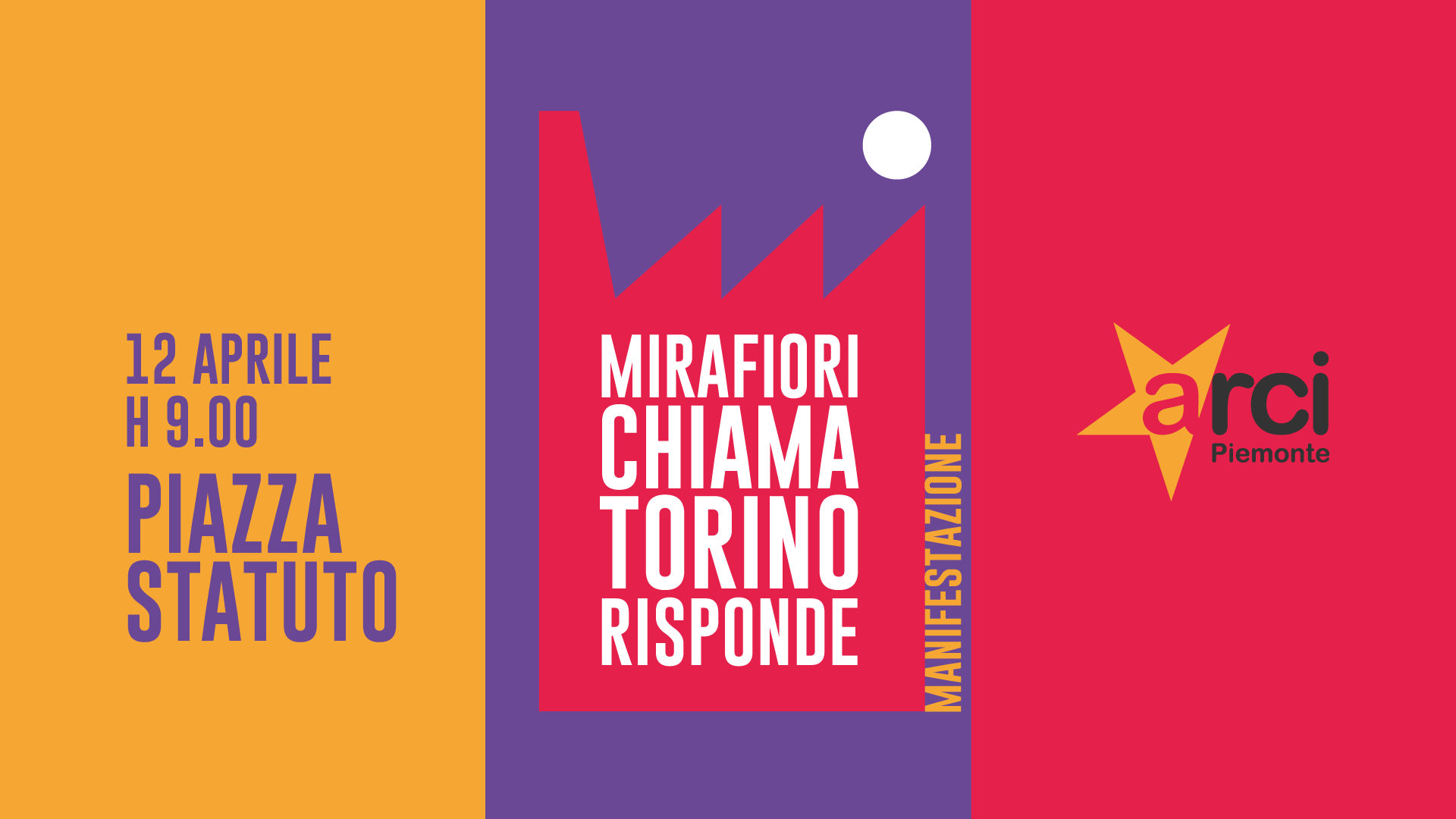 IL RILANCIO DI TORINO PARTE DA MIRAFIORI - Manifestazione 12 Aprile