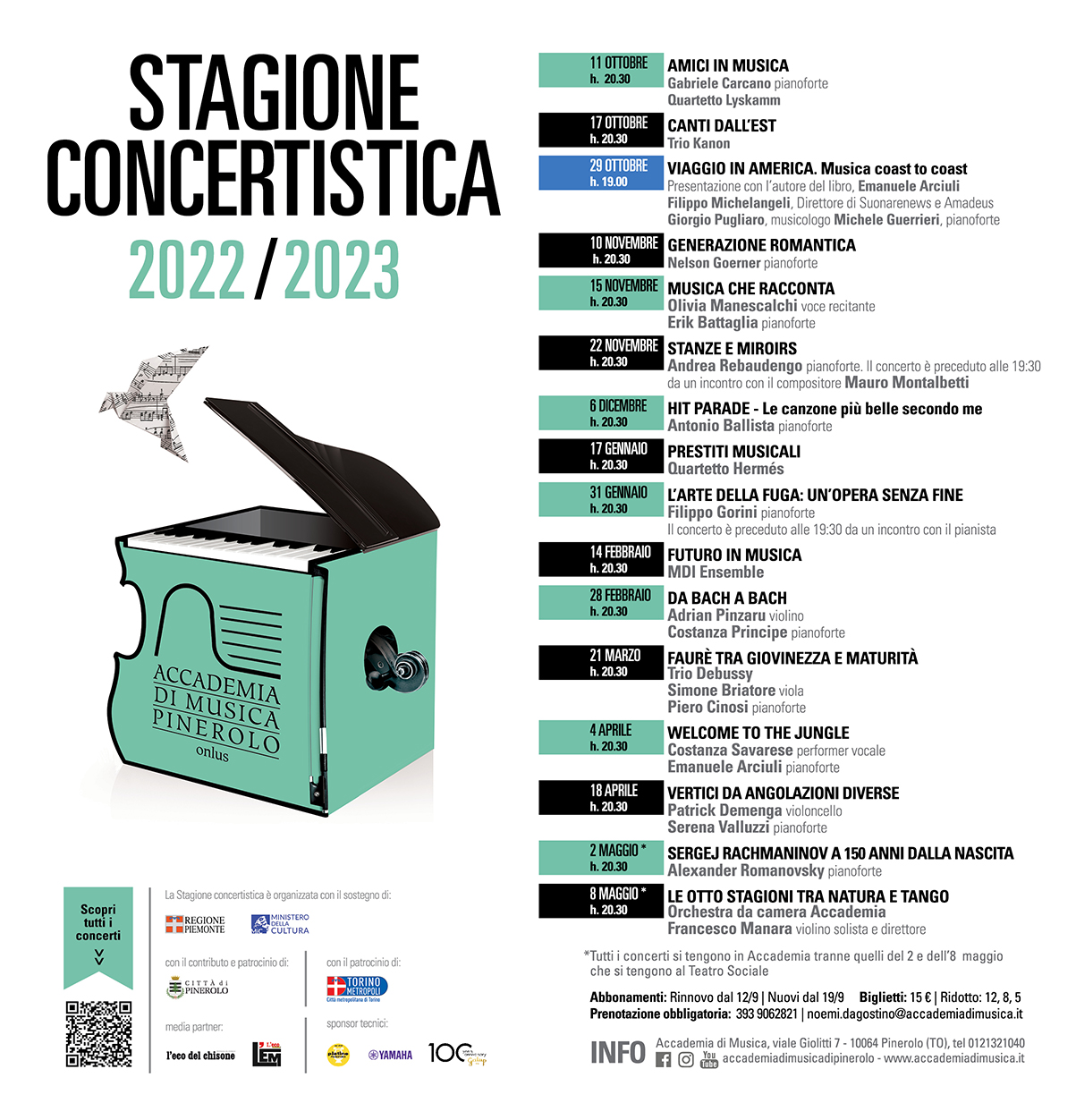 Stagione 22/23 Accademia di Musica di Pinerolo (ingresso ridotto sociə ARCI)