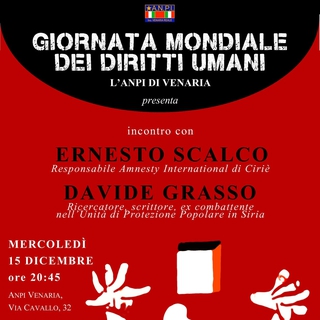 Giornata mondiale dei Diritti umani a Venaria: Incontro con Ernesto Scalco e Davide Grasso