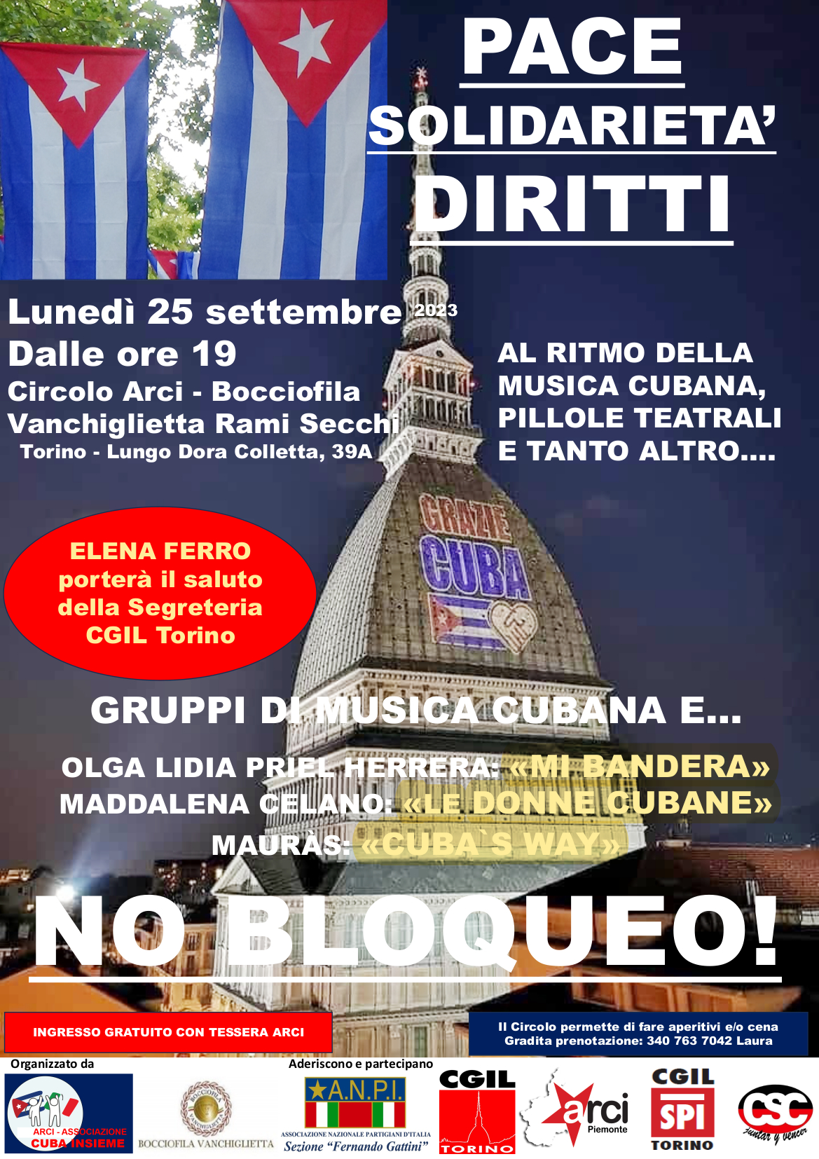 25 settembre: Pace, Solidarietà, Diritti - No Bloqueo!