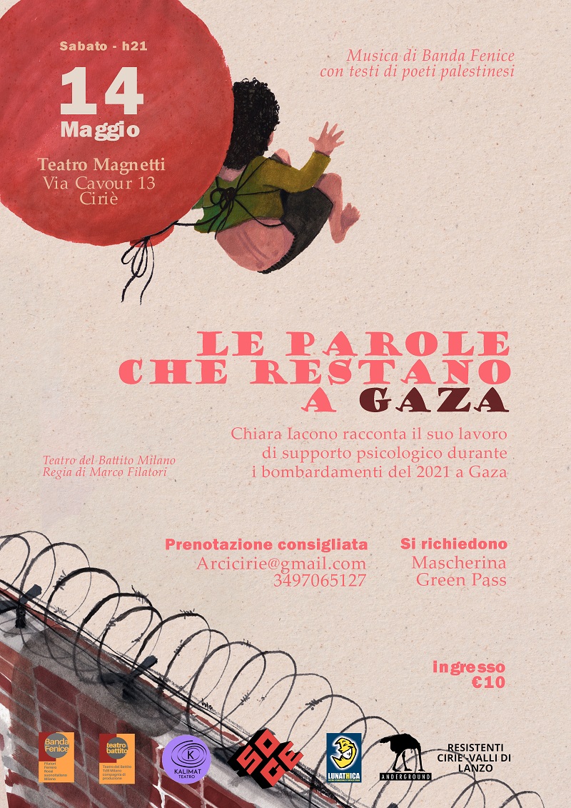 "Le macerie dopo il rumore. Le parole che restano a Gaza" @Ciriè