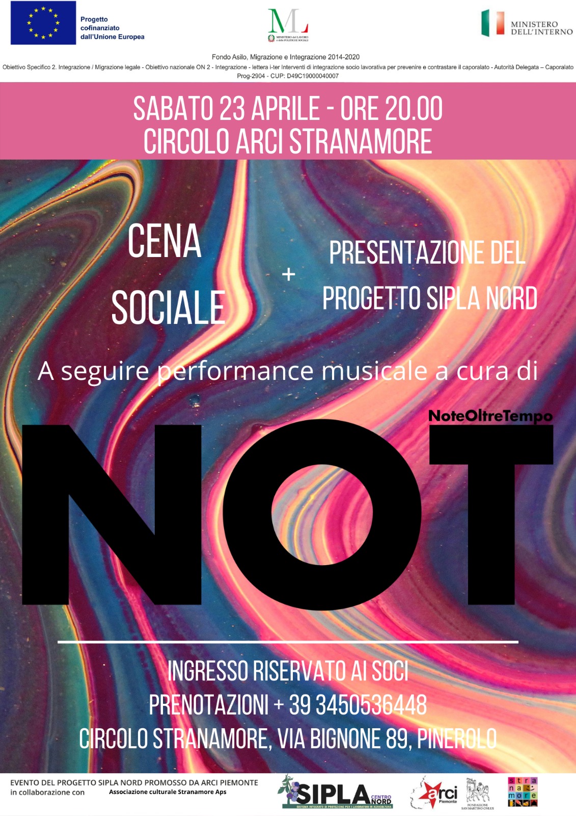 Presentazione progetto Sipla Nord a Pinerolo +NOT NoteOltreTempo